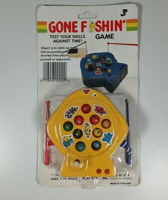 Vintage Gone Fishin Game Fishing Pole Magnetic Fish NEW In Box