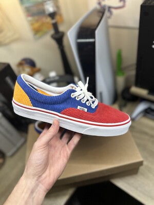 Vans Corduroy Skate Shoes Red/Orange/Blue VN0A4BV400Y Size 7.5