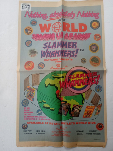 Vintage IMPERIAL SLAMMER WHAMMERS Cap Game Giant Color Newspaper Print Ad 1995 - Picture 16 of 24
