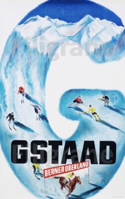 GSTAAD SKI HOCKEY Rink-POSTER HQ 40x60cm eines VINTAGE POSTERS