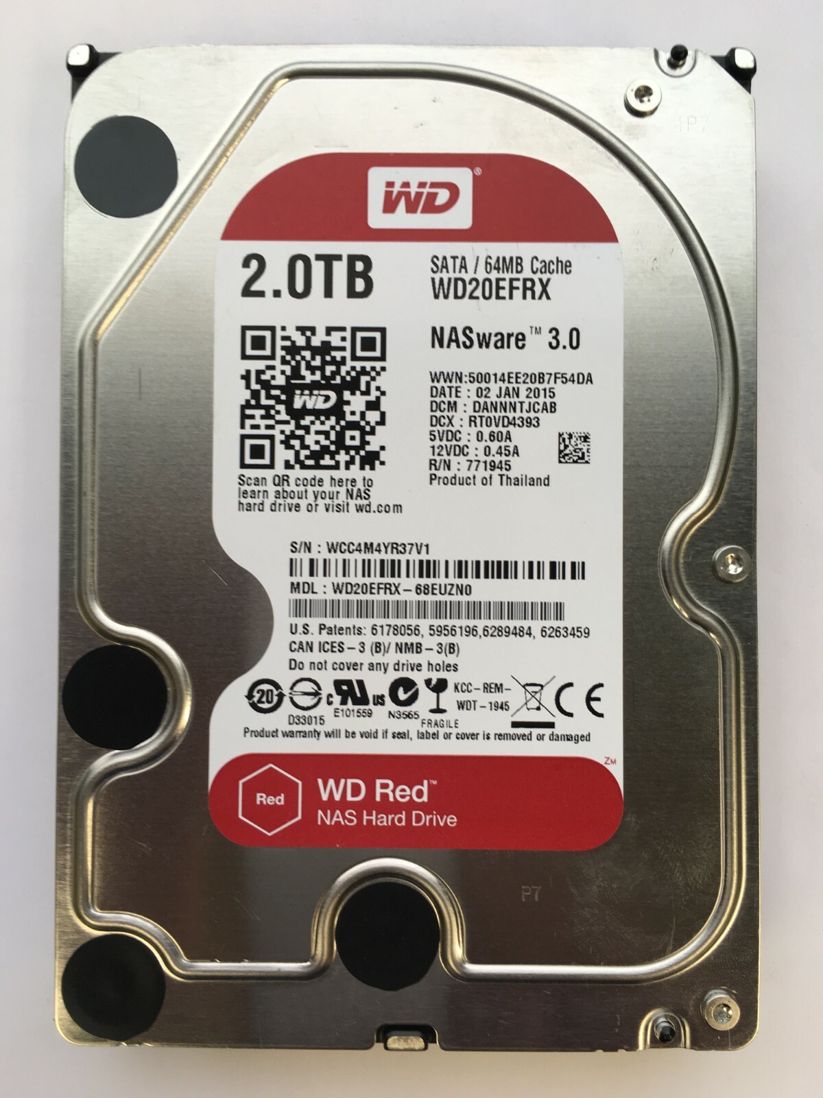 Lot Of 5 Western Digital 2tb 3 5 Nas Hard Drive Sata Red Wdefrx Nas 3 0 Ebay