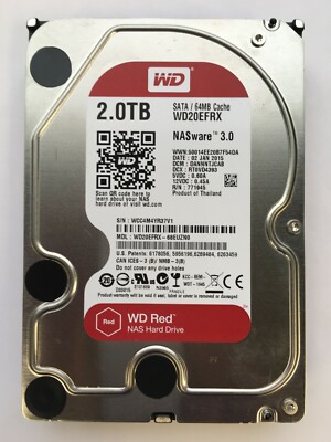 Western Digital 2 Tb 3 5 Nas Hard Drive Sata Red Wdefrx Nas 3 0 Ebay