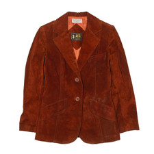 Vintage Jack Blazer Leather Jacket Brown 80s Womens Xs