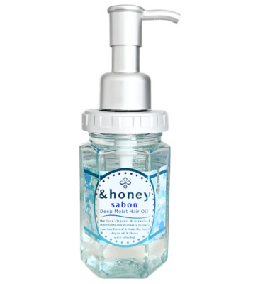 & honey Sabon Deep Moist Hair Oil 100mL Emerald Blue Honey Fragrance (80% Full)