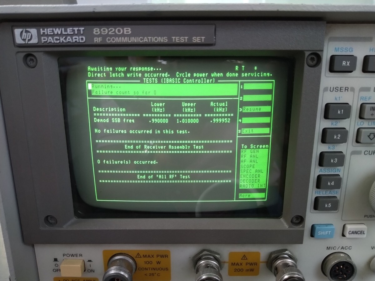 HP Agilent 8920B RF Communications Test Set w/ opt. 016 