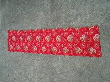 Scalloped Red Flowered Quilted Table Runner Reversible 52 X 14 Inches