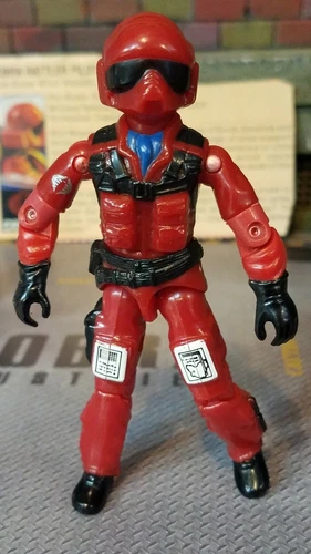 GI JOE ~ 1984 WILD WEASEL ~ UNCRACKED ELBOWS~ COBRA RATTLER PILOT ~ 100% & CARD 