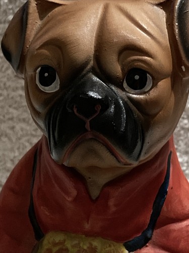 Vintage Norleans Ceramic Dog Bank Original Plug Boxer Pug Chef Cook Pot Kibble - Bild 11 von 12