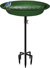29 Inch Height Detachable Bird Bath with Metal Stake Stand Birdbath Bowl Spa