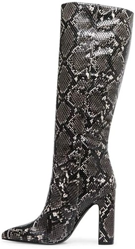 NIB - STEVE MADDEN Women's 'ROUGE' Grey Snake KNEE-HIGH BOOT - US 6.5 (ROUG02S1) - Picture 4 of 5