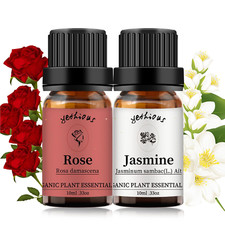 Yethious Rose Essential Oil Jasmine Essential Oil for Diffuser, Hair, Skin, Body