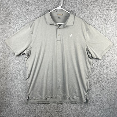 Peter Millar Sommer Komfort Poloshirt Herren 2XL XXL grau Stretch Golf Docht