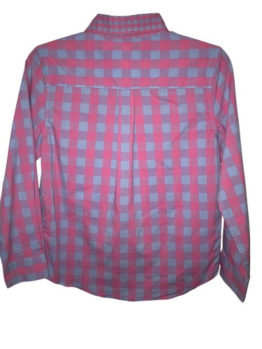 Camisa Wonder Nation Niños Talla 10 12 Abotonada Manga Larga A Cuadros Rosa Azul - Imagen 5 de 6