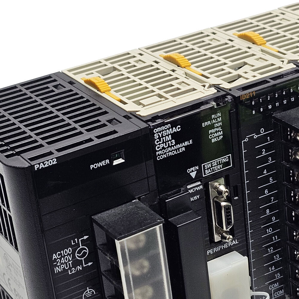 Omron Sysmac CJ1M-CPU13 PLC w/ ID211, OC211, SCU21-V1, ETN21 Omron Sysmac CJ1M-CPU13 PLC w/ ID211, OC211, SCU21-V1, ETN21