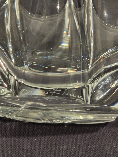 Daum Crystal Art Glass 1950's Elongated Scalloped Edge Centerpiece Bowl, 16 5/8" - Picture 11 of 11
