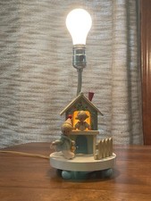 Vintage 60 s Wooden Child s Lamp/Nightlight - Nursery Plastics
