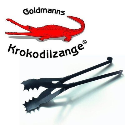 Goldmann Krokodilzange Kaminholzzange schwarz Brikettzange Holzzange Kaminzange