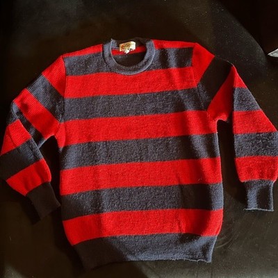 Vintage Red and Navy Blue Striped Sweater Micmac St Tropez