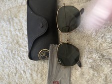 Ray-Ban Unisex Hexagonal Sunglasses Gold Frame, Black Lens