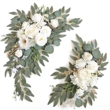 Faux Arch Flower Swag Set of 2 for Wedding Welcome Signs Floral Swag Wedding ...