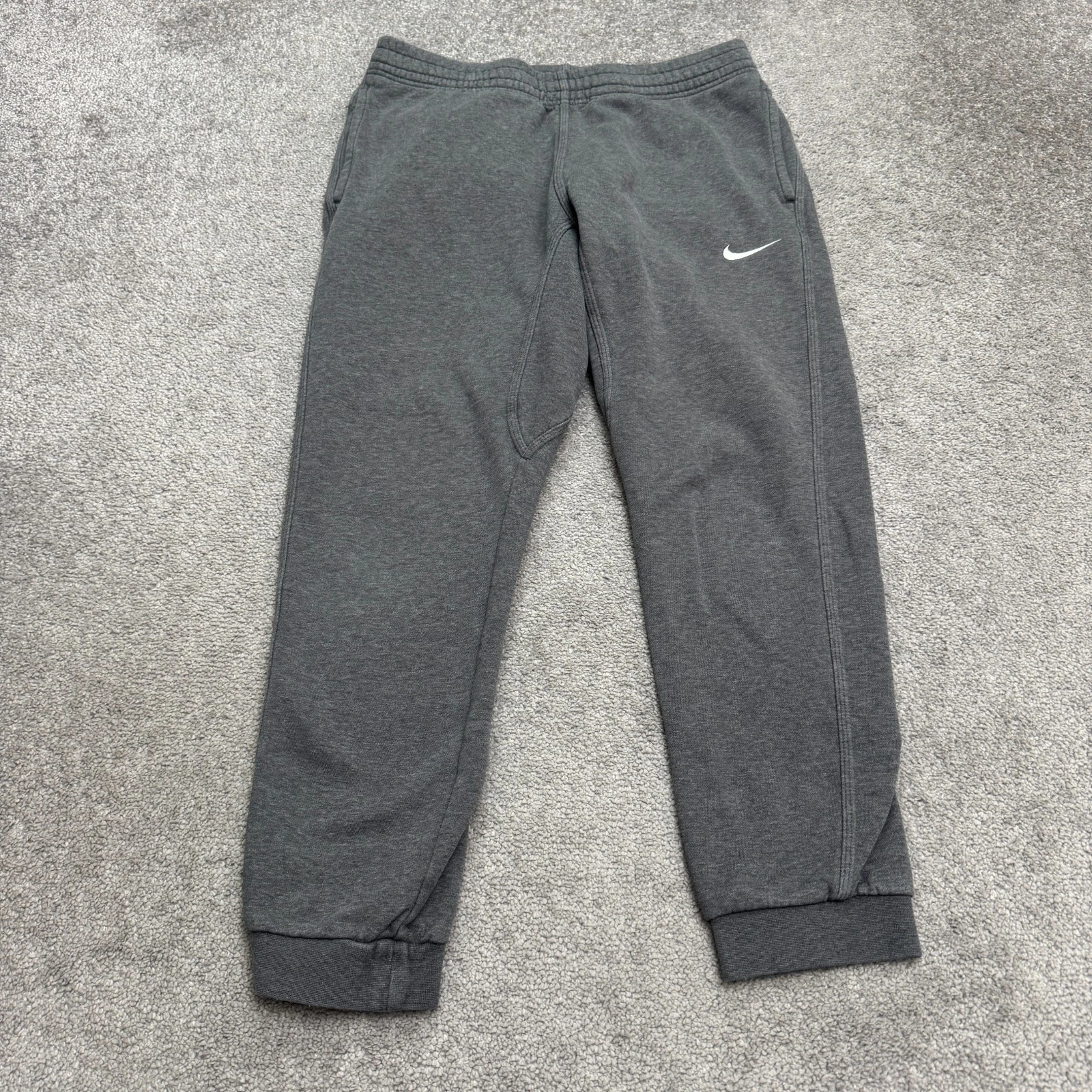 Nike Fleece Jogger Sweatpants Mens Medium Dark Gray Elastic Waist Activewear
