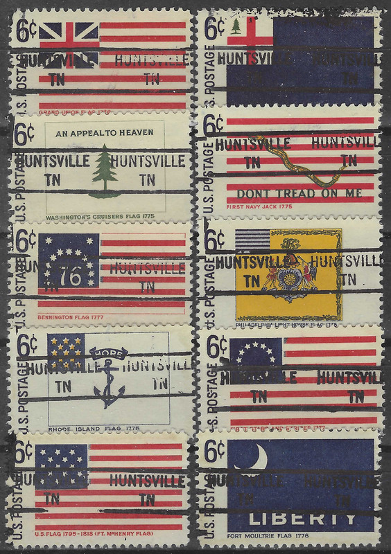 TENNESSEE PRECANCELS, COMMEMORATIVES, HISTORIC FLAGS, HUNTSVILLE, TYPE 841