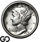 1918-D Mercury Dime, BU+