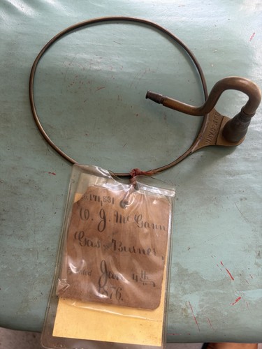 Antique 1876 Original Patent Model O J McGann Gas Burner