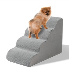 Pet Stair Memory Foam 4/5Non-Slip Step Dog Cat Ladder w/ Door Opening In/Outdoor