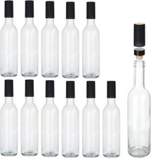 12 Oz Glass Bottles with Cork Lids Home Brewing Bottles Juicing Bottles