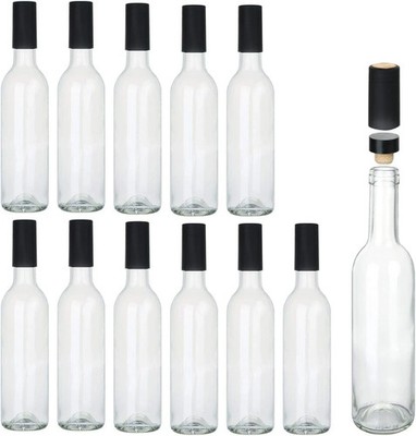 12 Oz Glass Bottles with Cork Lids Home Brewing Bottles Juicing Bottles