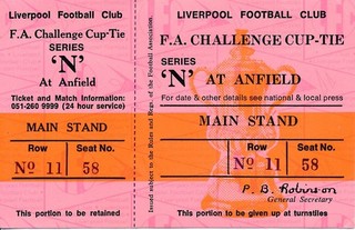 TICKET: Liverpool v Brighton (FA Cup) 1982/1983 UNUSED
