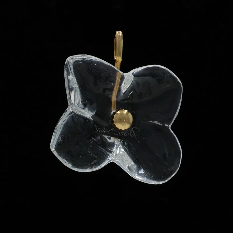 Colgante Flor Cristal Hortensia Baccarat - Oro Amarillo 18k Foto 2 de 4