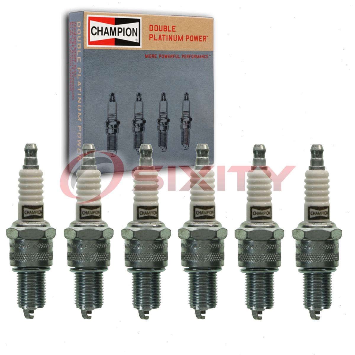 6 pc Champion Double Platinum Spark Plugs for 1963-1967 Chevrolet P10 Series ag