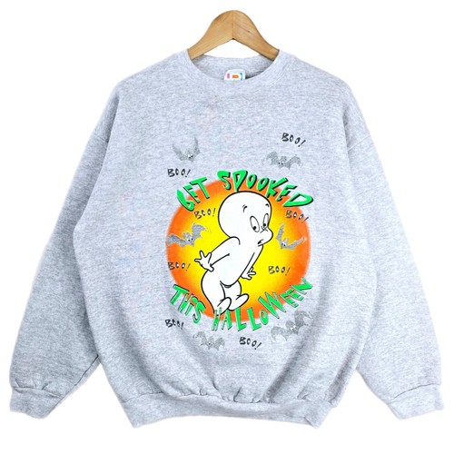 Vintage Casper Sweatshirt Mens Large Gray Friendly Ghost Halloween Crewneck 90s