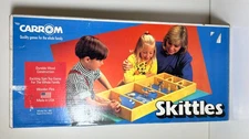 Vintage Carrom #400 Bowling Skittles Game Complete Spinning Top 12 Pins 2 String