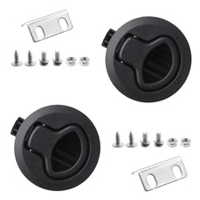White Plastic Round Boat Flush Pull Slam Latch Hatch Lock 2 Inch 2 PCS