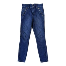 Joe's Jeans Georgia Ankle High Rise Slim Straight Jeans 27 Blue Mid Wash Denim