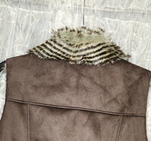 Relativity Brown Faux Suede Button Embellished Sleeveless Casual Dress Vest S - Picture 7 of 9