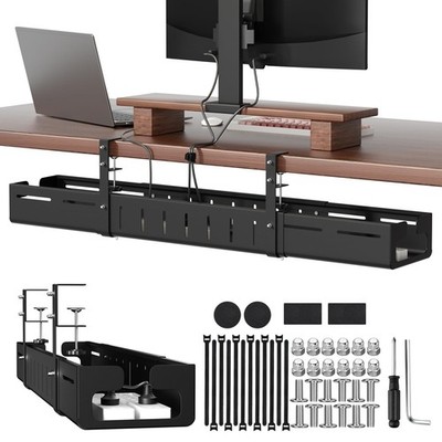 Sureup9 Under Desk Cable Management Tray Expandable 25.238.6 Heavy Duty Carbon
