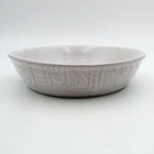 Frankoma Mayan Aztec White Sand Pie Plate Dish 7N Baker 8 inch Vintage