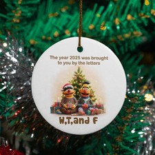 W,T, And F 2025 Ceramic Christmas Ornament - Sarcastic The Year of 2025 Holiday