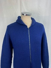 VTG 1940s English Shawl Collar Wool Knit 40s Handknit British Wool 30s Mint