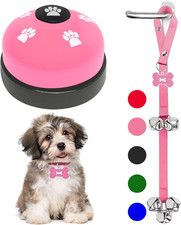 2 Pack Dog Door Bells Dog Doorbell to go Outside Puppy Train Bell for Dogs to Ri