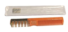 Vintage Hairdresser Pivot Point Razor Comb  Orange & Gold