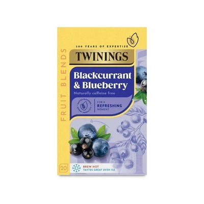 Twinings Blackcurrant & Blueberry 20 Tea Bags Free Shipping World Wide