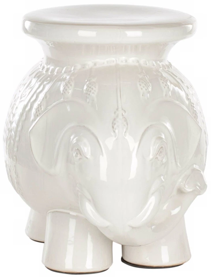Safavieh Elephant White Ceramic Garden Stool - Image 2 of 3