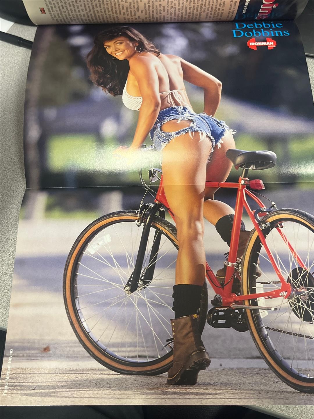 IRONMAN muscle magazine DEBBIE DOBBINS Arnold Schwarzenegger poster 2-94