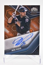 2023 Topps Chrome Black #CBA-MP Mike Piazza Auto Orange Refractor #/25 Mets