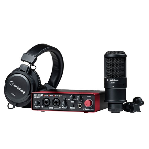 Steinberg UR22C Pacchetto di Registrazione Interfaccia Rossa con Micro e Cuffie - USB